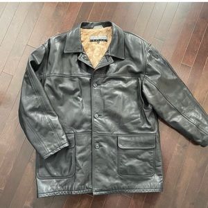 XL vintage men’s premium calfskin leather jacket